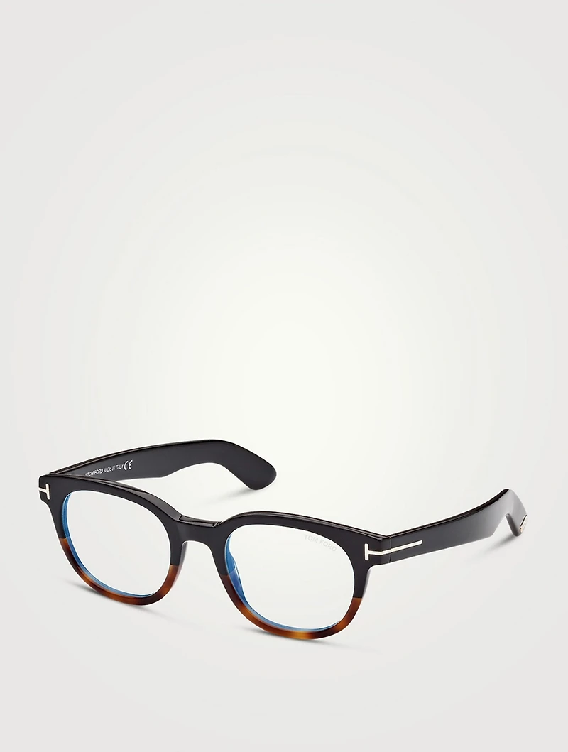Round Optical Glasses With Blue Block Lenses