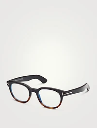 Round Optical Glasses With Blue Block Lenses
