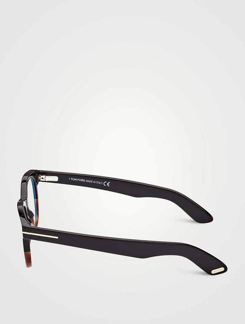 Round Optical Glasses With Blue Block Lenses