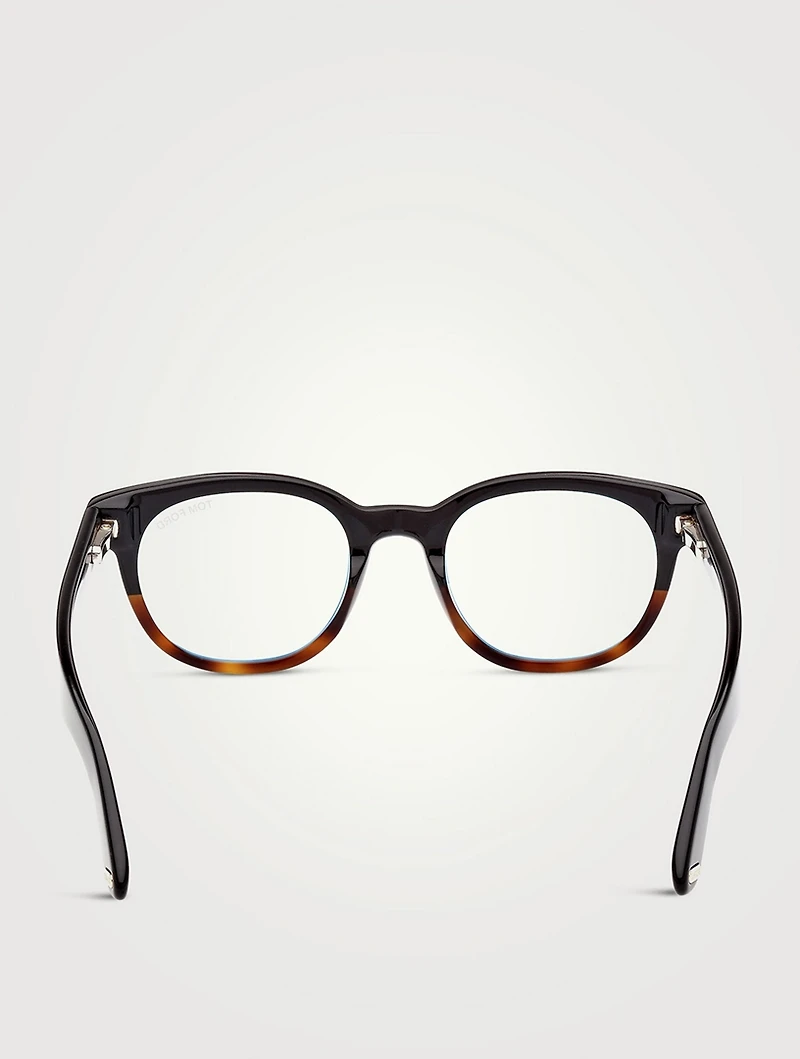 Round Optical Glasses With Blue Block Lenses