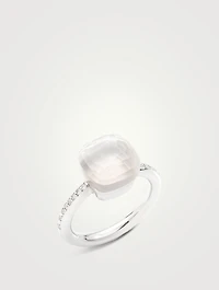 Nudo Classic 18K White Gold Ring With Milky Quartz