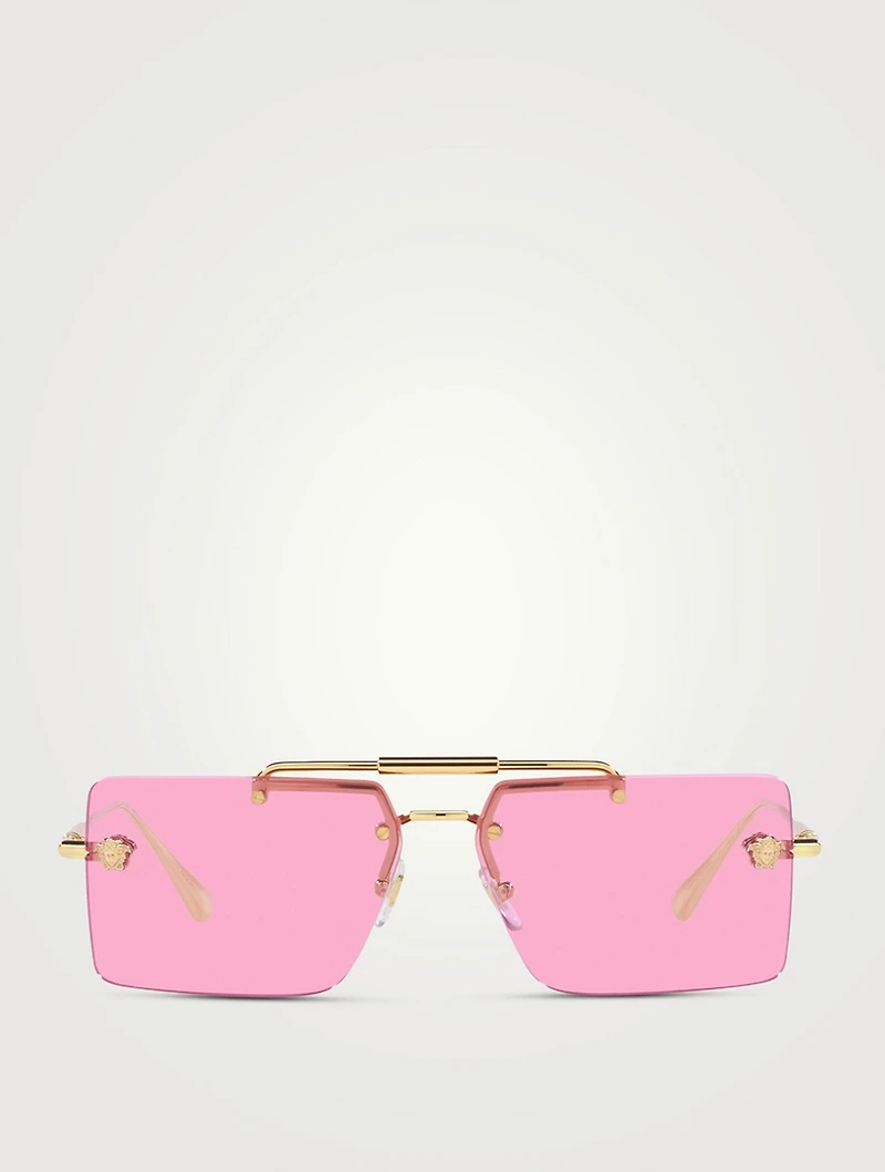 Medusa Glam Rectangular Sunglasses