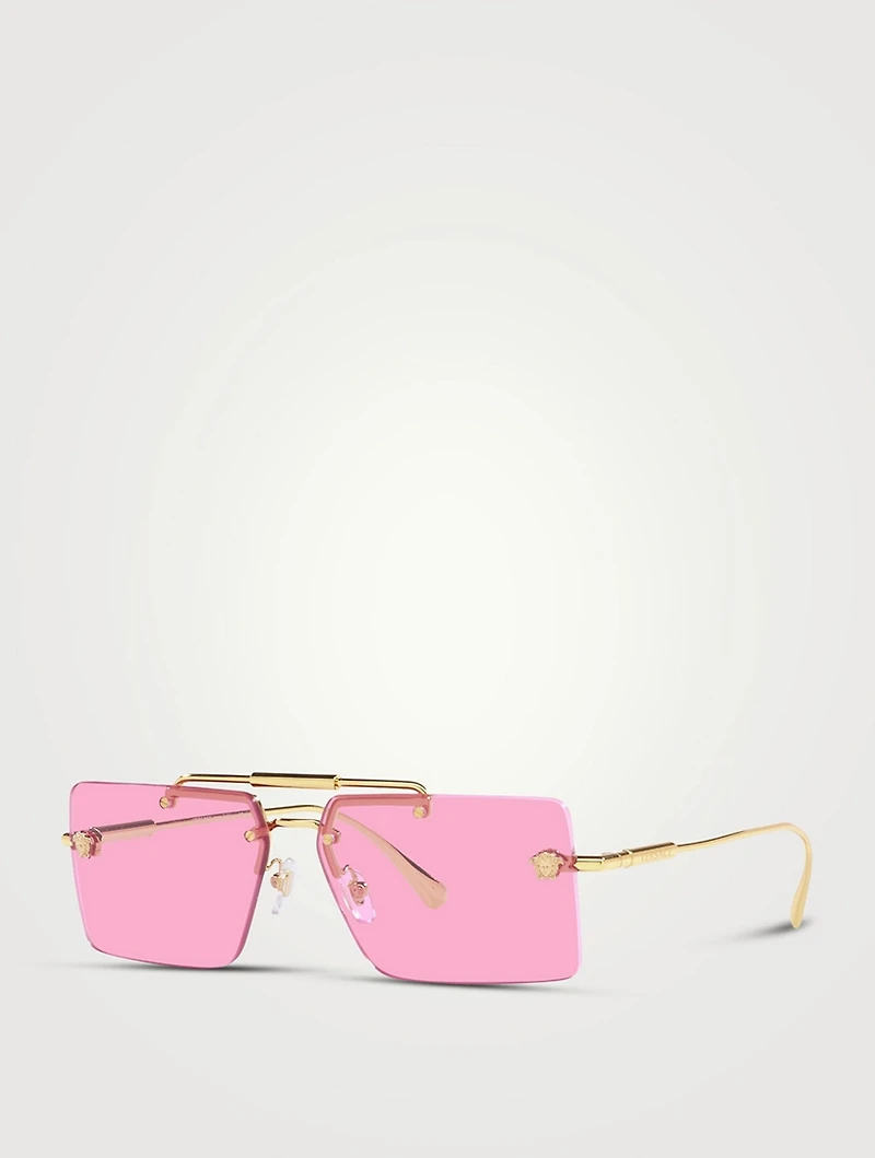 Medusa Glam Rectangular Sunglasses