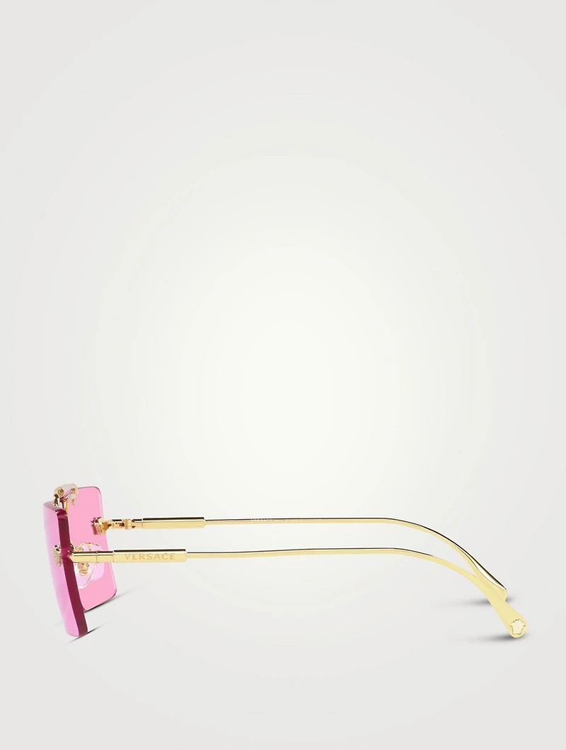 Medusa Glam Rectangular Sunglasses