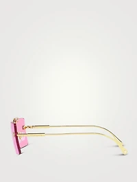 Medusa Glam Rectangular Sunglasses