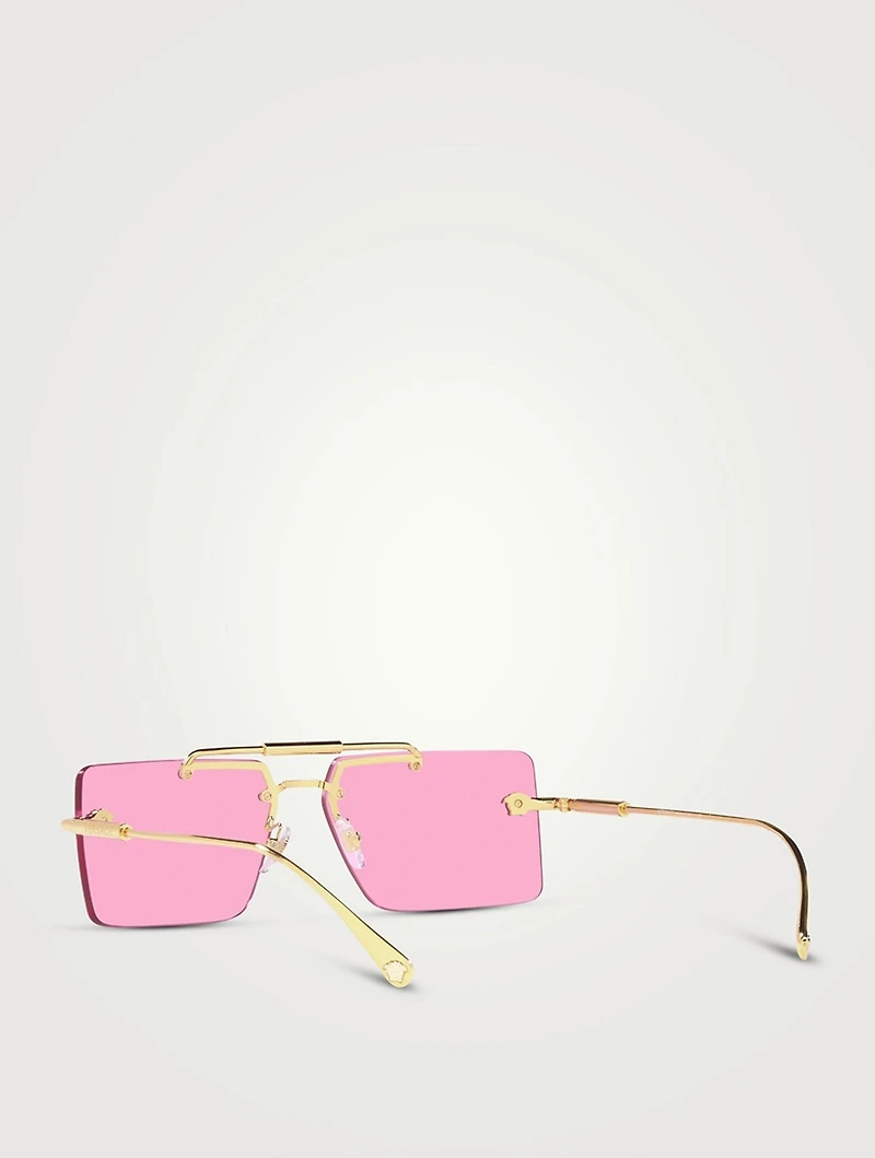 Medusa Glam Rectangular Sunglasses
