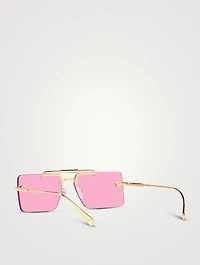 Medusa Glam Rectangular Sunglasses