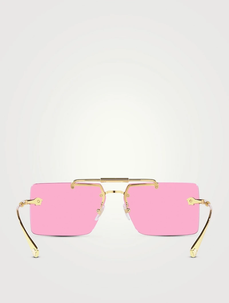 Medusa Glam Rectangular Sunglasses