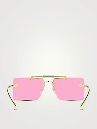 Medusa Glam Rectangular Sunglasses