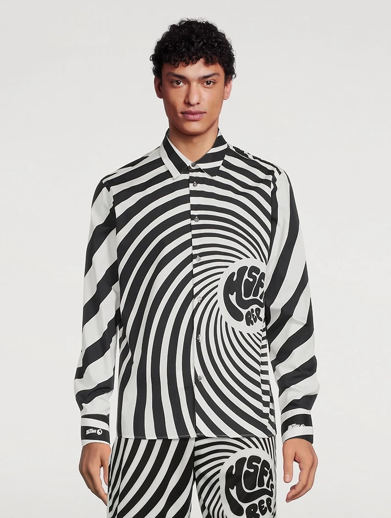 Long-Sleeve Shirt Spiral Print