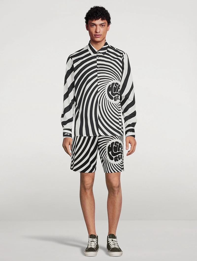 Long-Sleeve Shirt Spiral Print
