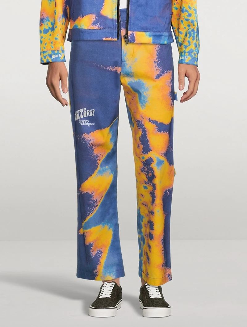 Cotton Printed Workwear Pants