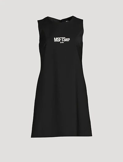 Logo Sleeveless Wool Mini Dress