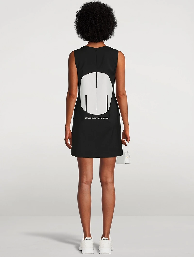 Logo Sleeveless Wool Mini Dress