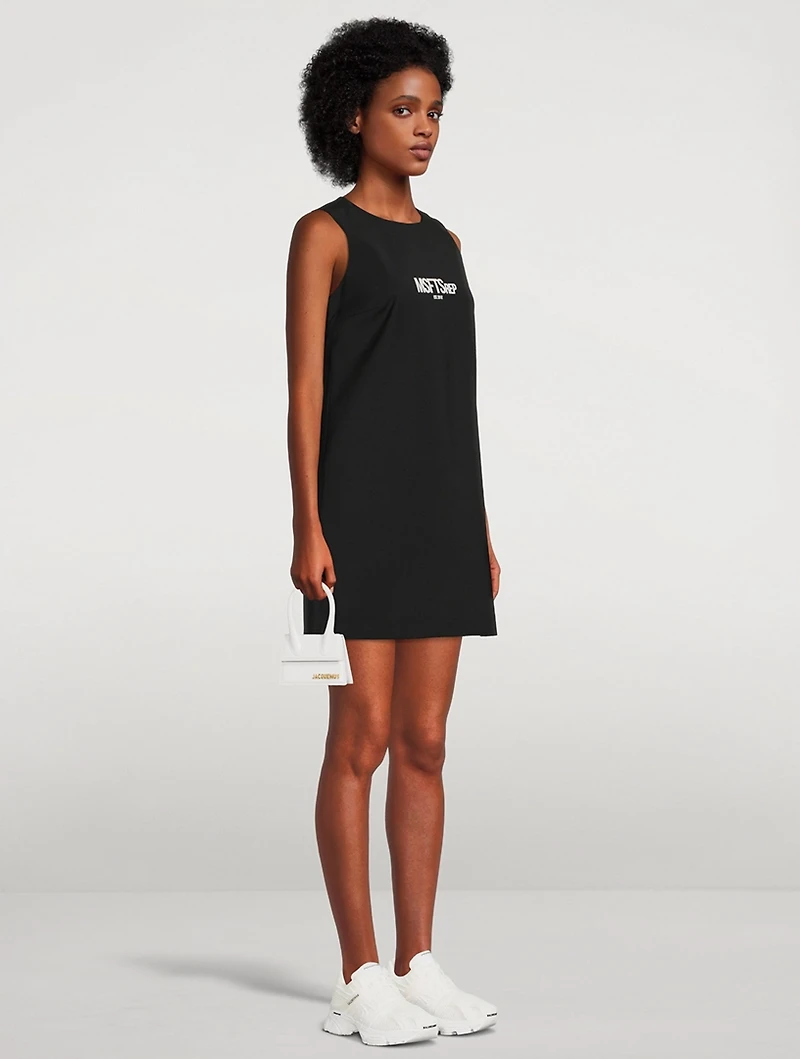 Logo Sleeveless Wool Mini Dress