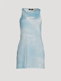 Jersey Mini Tank Dress Water Print