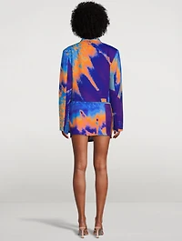 Cropped Jacket Sunflower Print