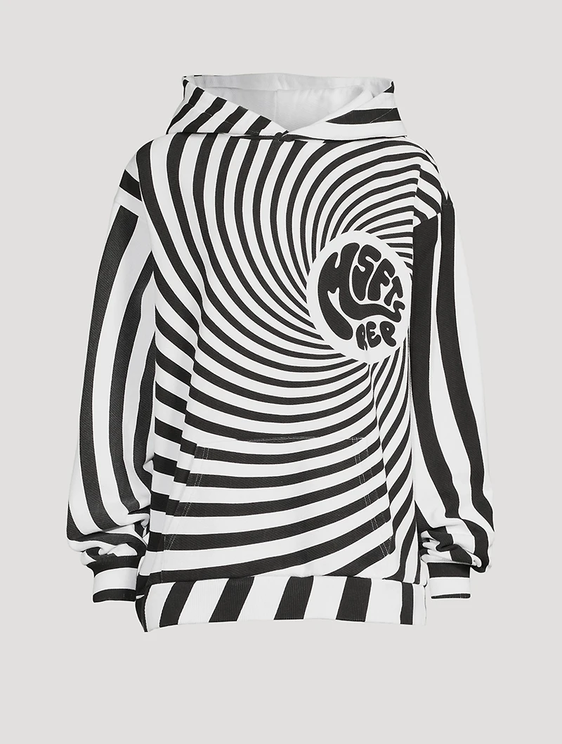 Cotton Hoodie Spiral Print