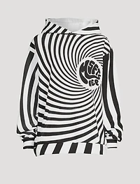 Cotton Hoodie Spiral Print