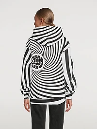 Cotton Hoodie Spiral Print