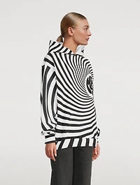Cotton Hoodie Spiral Print