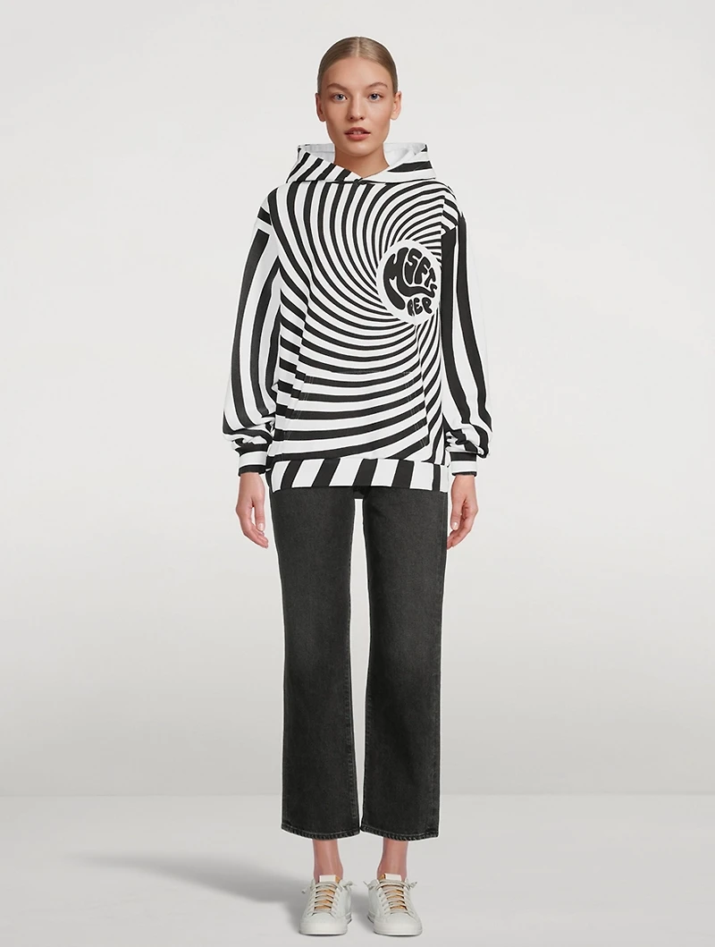 Cotton Hoodie Spiral Print