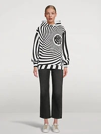 Cotton Hoodie Spiral Print