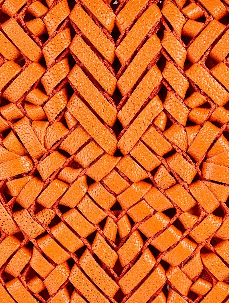 The Neeson Tassel Woven Leather Clutch