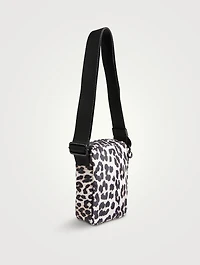 Festival Recycled Tech Fabric Crossbody Bag In Leopard Print