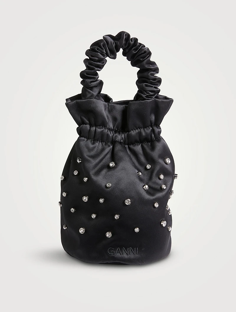 Mini Embellished Satin Crossbody Pouch