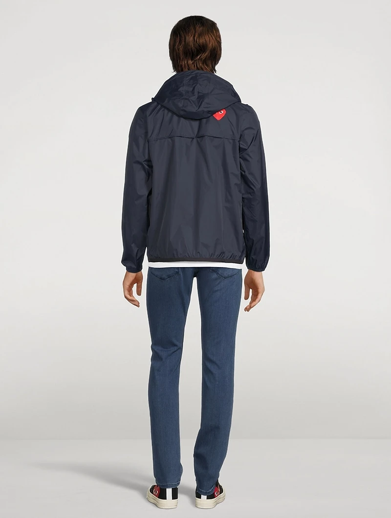 K-Way Nylon Zip Jacket With Hood