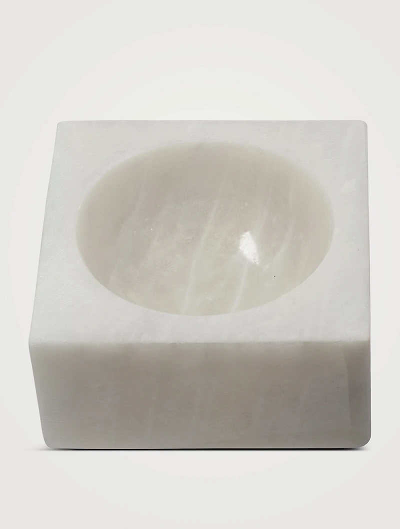 White Marble Block Bowl