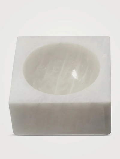 White Marble Block Bowl