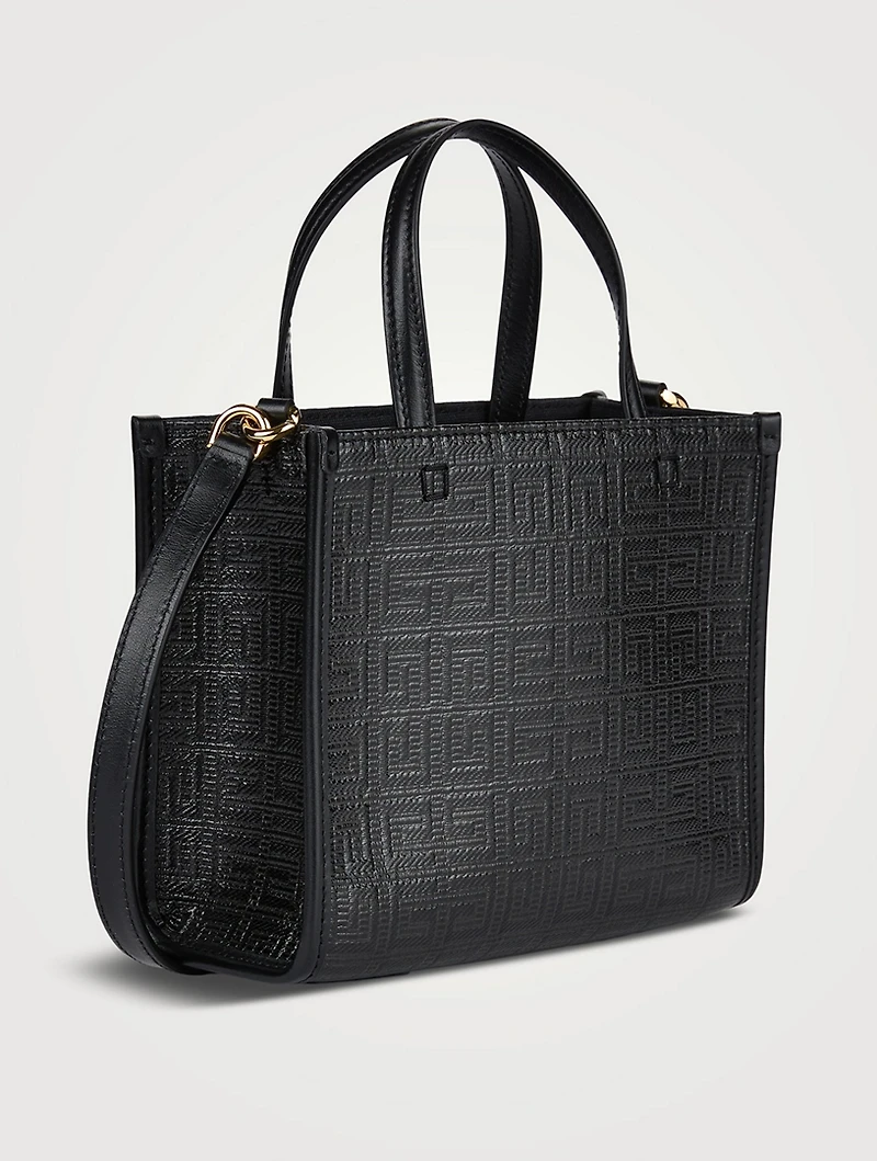 Mini G Tote Embossed Coated Canvas Bag