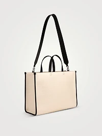 Medium G Tote Embossed Coated Canvas Bag