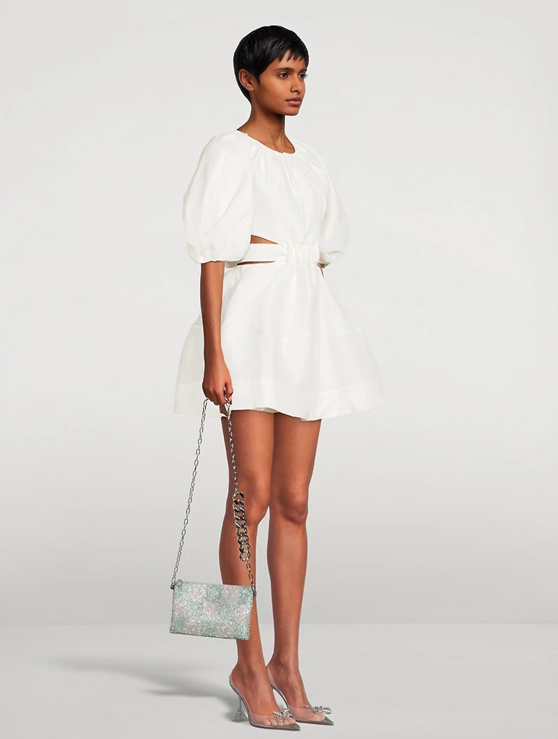 Crystal Mesh Crossbody Bag In Check Print