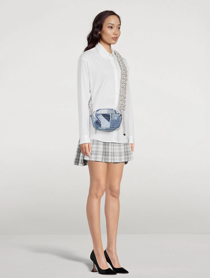 Crystal Cobra Patchwork Denim Camera Bag