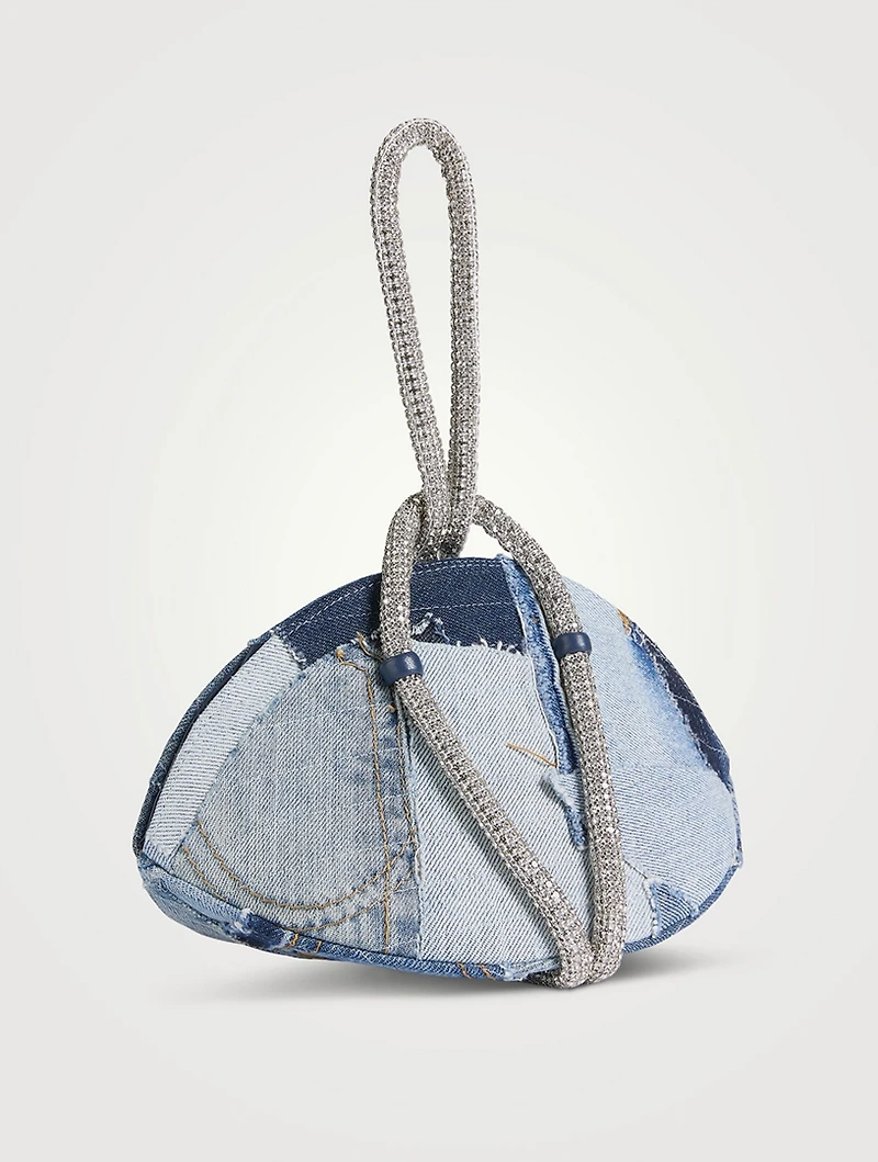 Knot Patchwork Denim Clutch