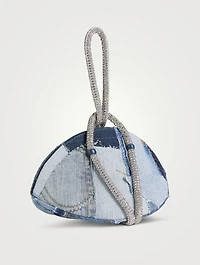 Knot Patchwork Denim Clutch
