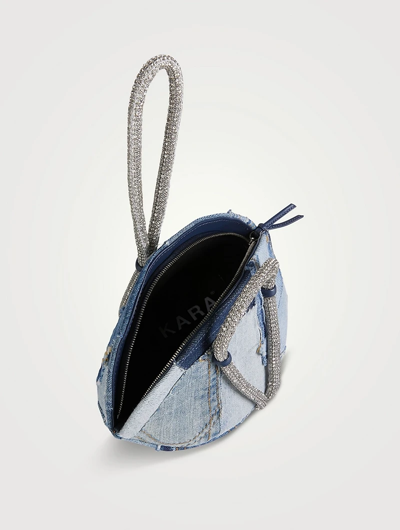 Knot Patchwork Denim Clutch