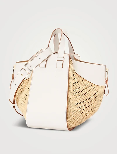 Loewe x Paula’s Ibiza Small Hammock Leather And Raffia Bag