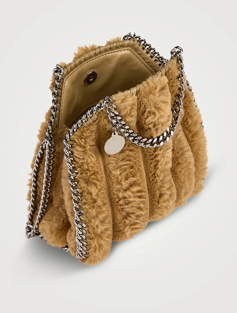 Tiny Falabella Faux Shearling Tote Bag