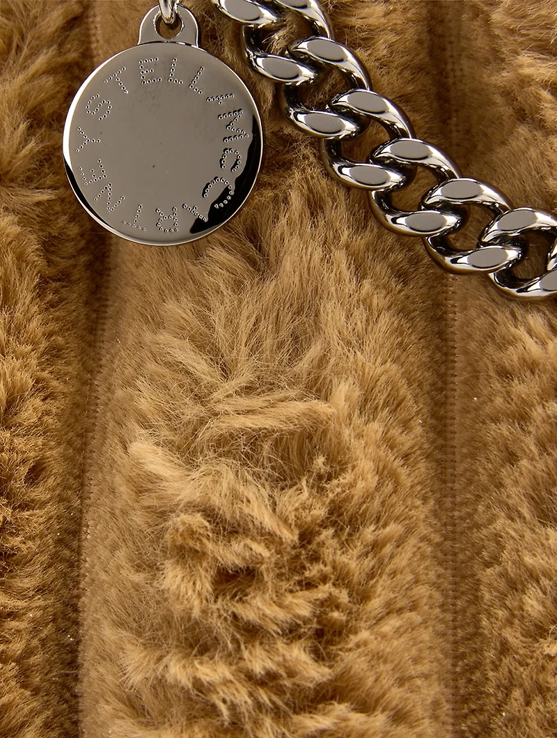 Tiny Falabella Faux Shearling Tote Bag