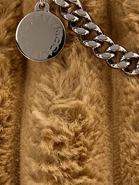 Tiny Falabella Faux Shearling Tote Bag