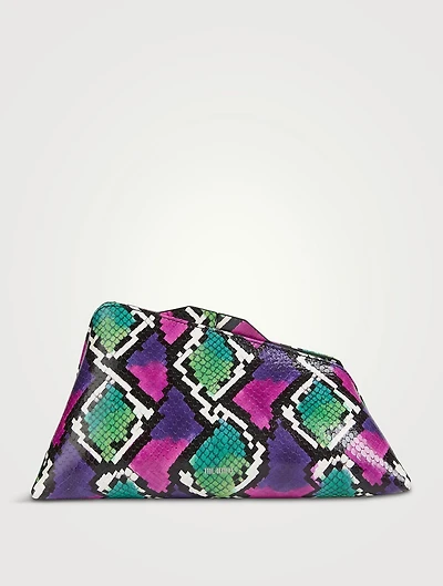 8.30 PM Snakeskin-Embossed Leather Clutch