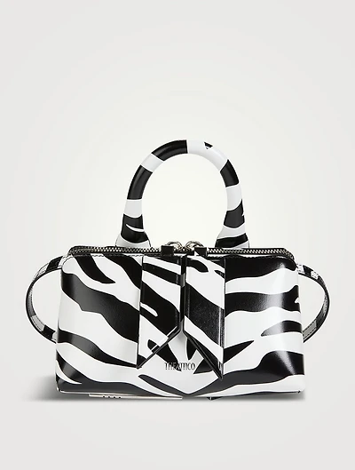 Friday Leather Crossbody Bag In Zebra Stripe Print
