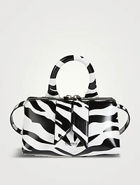 Friday Leather Crossbody Bag In Zebra Stripe Print