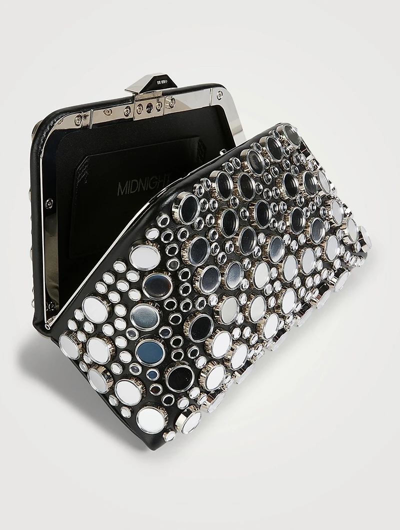 Midnight Embellished Leather Clutch