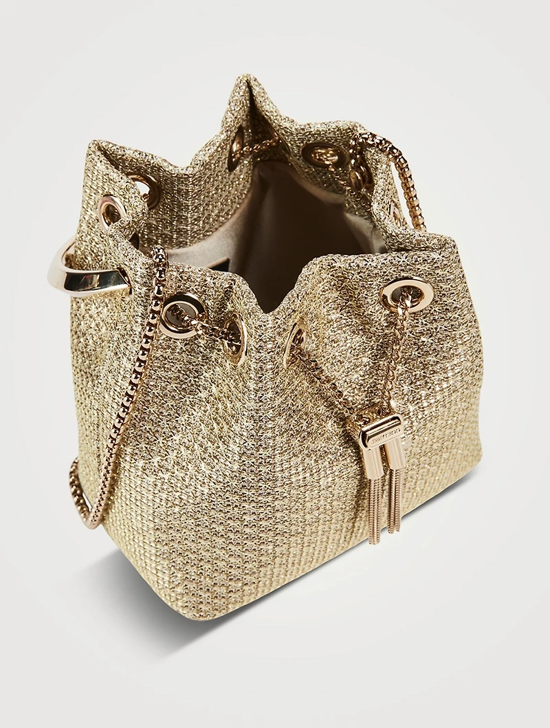 Bon Bon Crystal Mesh Satin Clutch