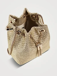 Bon Bon Crystal Mesh Satin Clutch